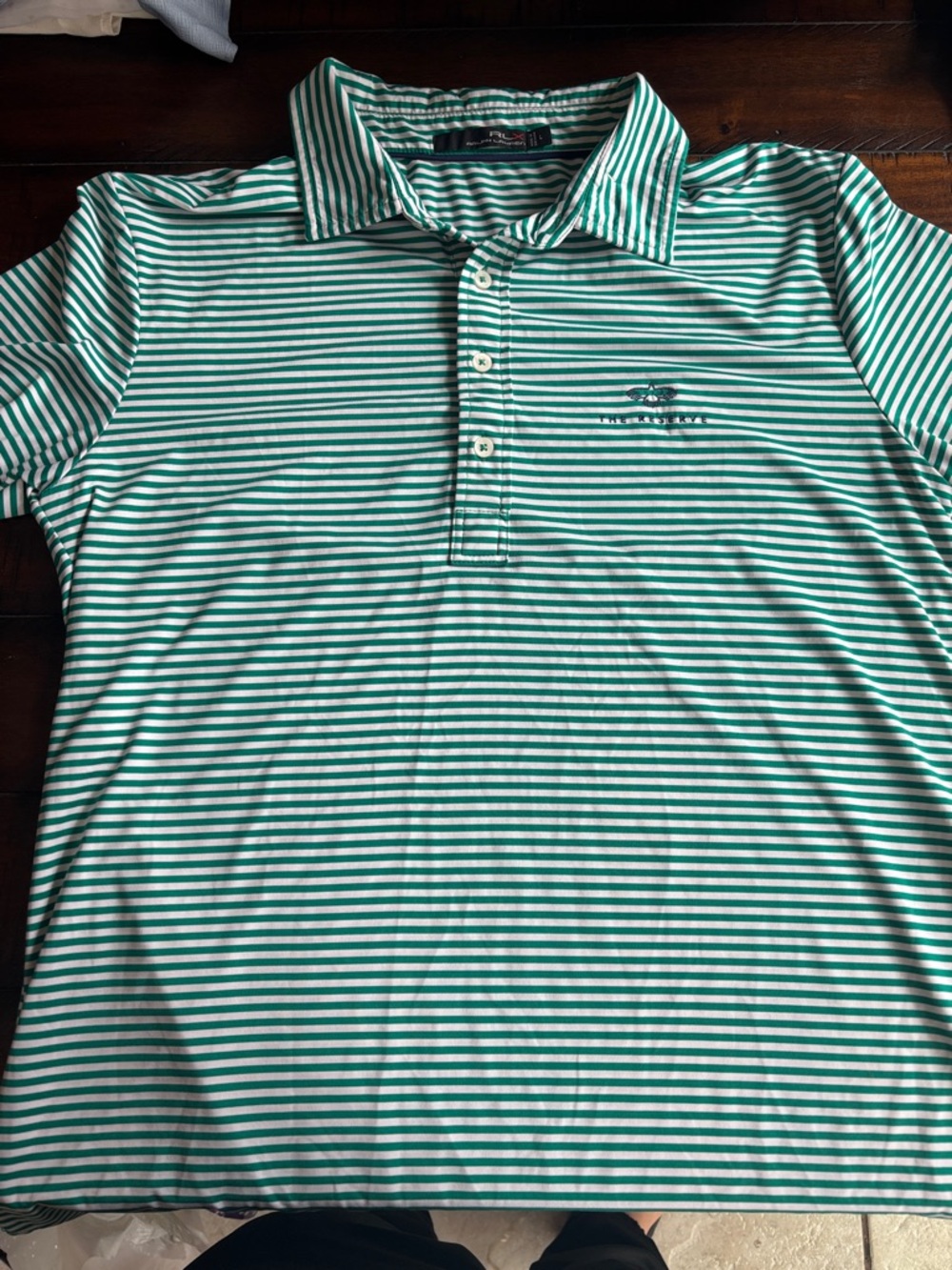 Ralph Lauren Green & White Striped Polo